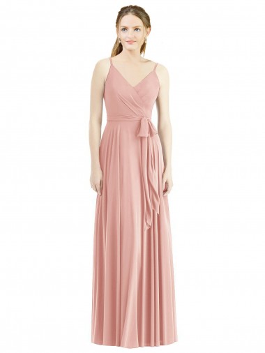 Long Sleeveless Soft Chiffon Bliss Pink A-Line Formal Dress / Bridesmaid Dress Edmonton