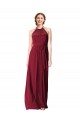 Long Sleeveless Chiffon Burgundy A-Line Evening Gowns / Bridesmaid Dresses Edmonton