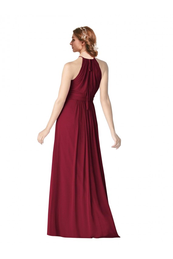 Long Sleeveless Chiffon Burgundy A-Line Evening Gowns / Bridesmaid Dresses Edmonton