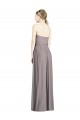 Long Sleeveless Soft Chiffon Dusty Rose A-Line Bridesmaid Dress Edmonton