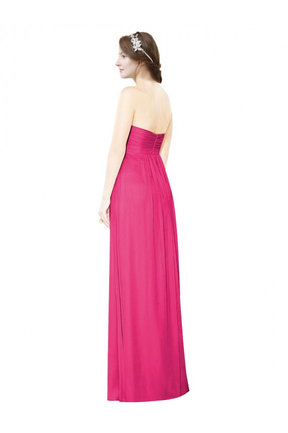 Long Sleeveless Soft Chiffon Azalea Strapless A-Line Bridesmaid Dress Edmonton