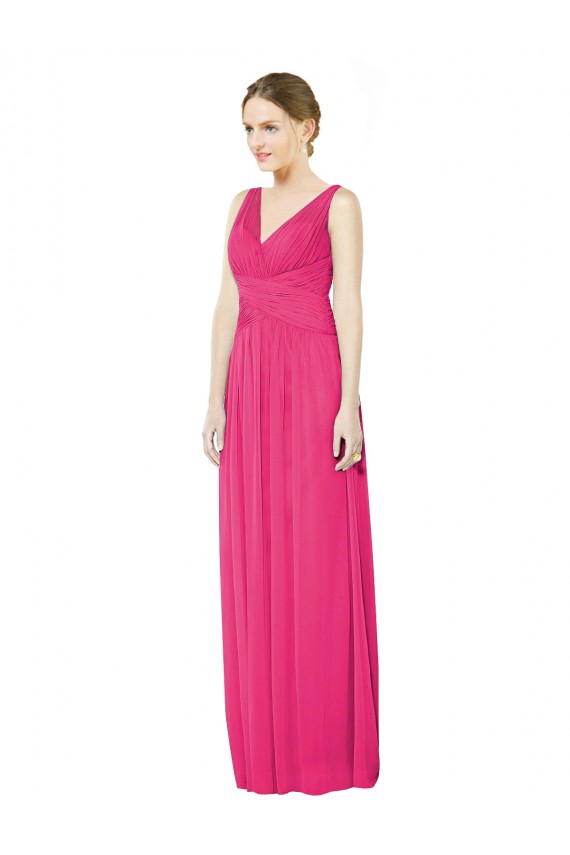 Long Sleeveless Soft Chiffon Azalea A-Line Bridesmaid Dress Edmonton