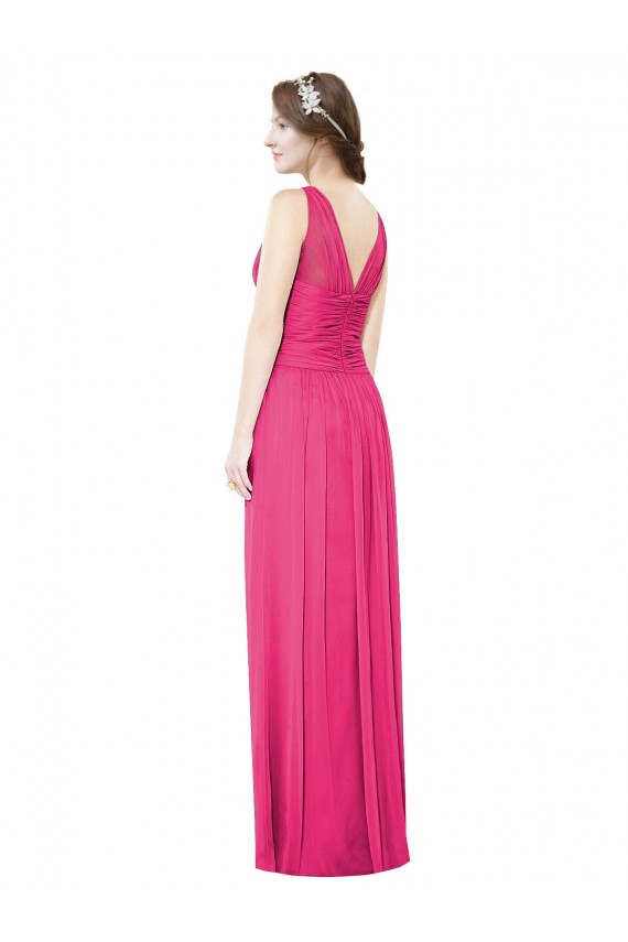 Long Sleeveless Soft Chiffon Azalea A-Line Bridesmaid Dress Edmonton