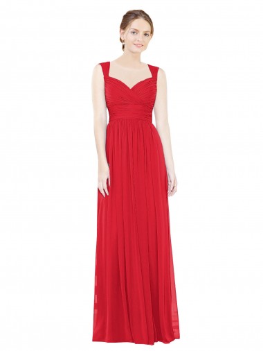 Long Sleeveless Chiffon Red A-Line Bridesmaid Dress / Evening Dress Edmonton
