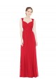 Long Sleeveless Chiffon Red A-Line Bridesmaid Dress / Evening Dress Edmonton