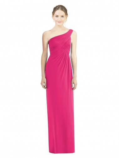 Long Sleeveless Soft Chiffon Azalea Sheath Bridesmaid Dress Edmonton