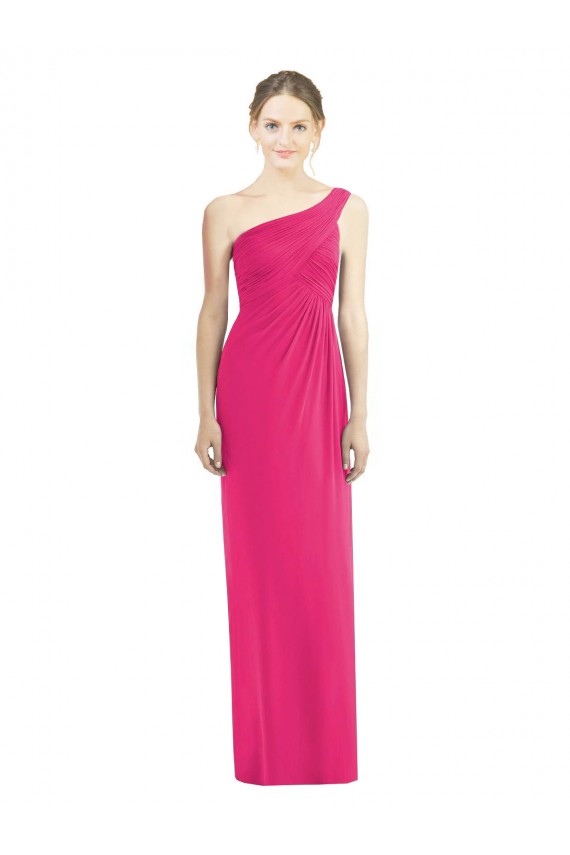 Long Sleeveless Soft Chiffon Azalea Sheath Bridesmaid Dress Edmonton