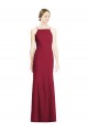 Long Sleeveless Soft Chiffon Burgundy Mermaid Bridal Party Dress Edmonton