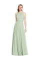 Long Sleeveless Chiffon Sage A-Line Bridesmaid Dress / Evening Dress Edmonton