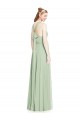 Long Sleeveless Chiffon Sage A-Line Bridesmaid Dress / Evening Dress Edmonton
