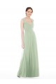 Long Cap Sleeves Soft Chiffon Sage A-Line Formal Dress / Bridesmaid Dress Edmonton