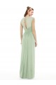 Long Cap Sleeves Soft Chiffon Sage A-Line Formal Dress / Bridesmaid Dress Edmonton