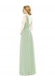 Long Sleeveless Soft Chiffon Sage A-Line Bridal Party Dress Edmonton