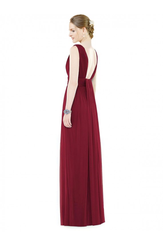Long Sleeveless Soft Chiffon Royal Blue A-Line Bridesmaid Gowns Edmonton