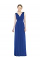 Long Sleeveless Soft Chiffon Royal Blue A-Line Bridesmaid Gowns Edmonton