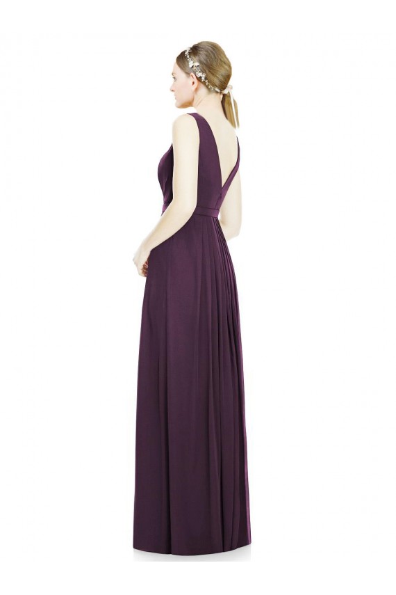 Long Sleeveless Chiffon Grape A-Line Bridesmaid Dress / Evening Dress Edmonton