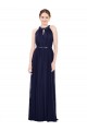 Long Sleeveless Soft Chiffon Dark Navy A-Line Bridesmaid Dress / Formal Dress Edmonton