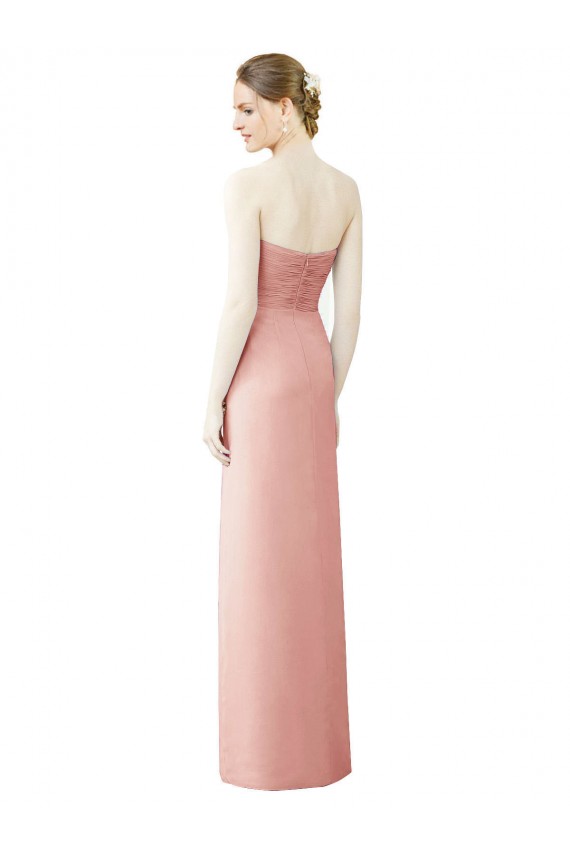 Long Sleeveless Soft Chiffon Bliss Pink A-Line High Low Bridesmaid Dress Edmonton