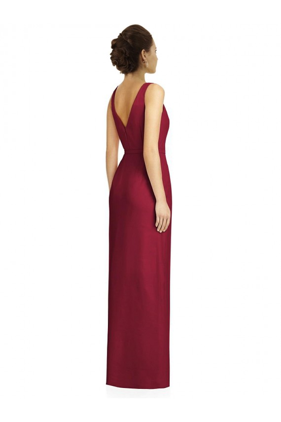 Long Sleeveless Soft Chiffon Frost Sheath Bridesmaid Dress Edmonton