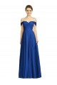 Long Cap Sleeves Soft Chiffon Royal Blue A-Line Semi Formal Evening Dress / Bridesmaid Dress Edmonton