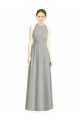 Long Sleeveless Chiffon Silver Halter Neck A-Line Bridesmaid Dress / Evening Dress Edmonton