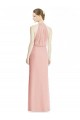 Long Sleeveless Soft Chiffon Bliss Pink Mermaid Bridesmaid Dress Edmonton