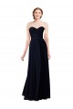 Long Sleeveless Soft Chiffon Dark Navy A-Line Formal Dress / Bridesmaid Dress Edmonton