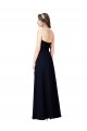 Long Sleeveless Soft Chiffon Dark Navy A-Line Formal Dress / Bridesmaid Dress Edmonton