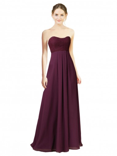 Long Sleeveless Chiffon Grape A-Line Bridesmaid Dress Edmonton