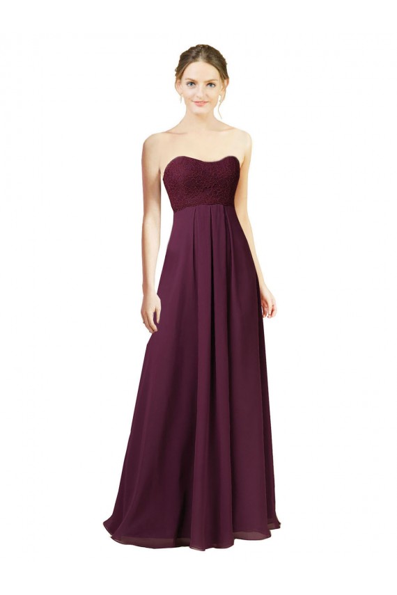 Long Sleeveless Chiffon Grape A-Line Bridesmaid Dress Edmonton