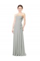 Long Sleeveless Soft Chiffon Silver A-Line Bridesmaid Dresses Edmonton