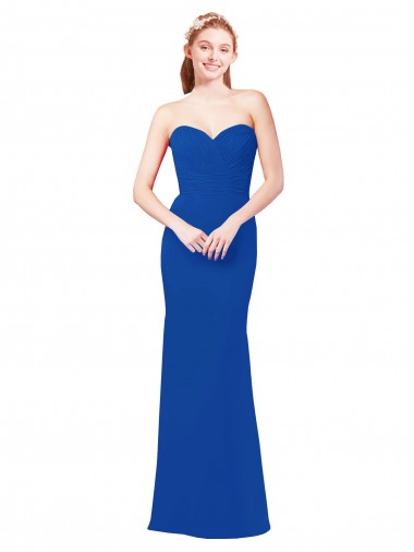 Long Sleeveless Chiffon Royal Blue A-Line Bridesmaid Dress / Evening Gowns Edmonton