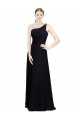Long Sleeveless Chiffon Black A-Line Bridesmaid Dresses Edmonton