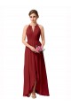 Sleeveless Soft Chiffon Burgundy A-Line High Low Bridesmaid Dress Edmonton