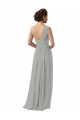 Long Sleeveless Soft Chiffon Silver A-Line Bridesmaid Dress Edmonton