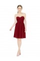 Knee Length Sleeveless Soft Chiffon Burgundy A-Line Bridesmaid Dress Edmonton