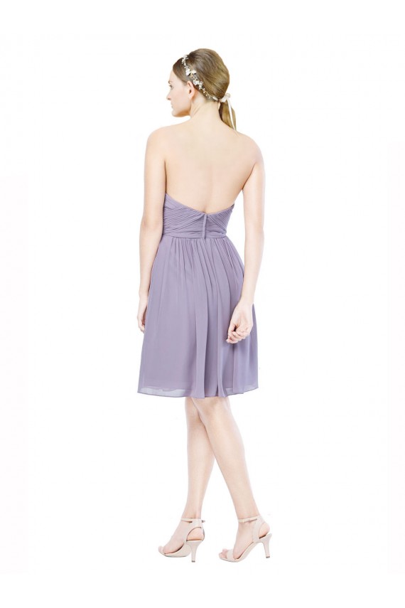 Knee Length Sleeveless Soft Chiffon Burgundy A-Line Bridesmaid Dress Edmonton