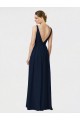 Long Sleeveless Chiffon Dark Navy A-Line Bridesmaid Dresses / Formal Dresses Edmonton