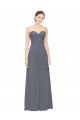 Long Sleeveless Soft Chiffon Slate Grey Sweetheart A-Line Bridesmaid Dress Edmonton