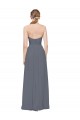 Long Sleeveless Soft Chiffon Slate Grey Sweetheart A-Line Bridesmaid Dress Edmonton