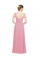 Long Sleeveless Soft Chiffon Skin Pink A-Line Bridesmaid Dress Edmonton