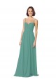 Long Sleeveless Soft Chiffon Icelandic Silver Spaghetti Straps A-Line Bridesmaid Dress Edmonton
