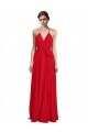 Long Sleeveless Chiffon Red A-Line Bridesmaid Dress Edmonton
