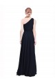 Long Sleeveless Chiffon Dark Navy One Shoulder A-Line Bridesmaid Dress / Evening Dress Edmonton