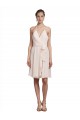 Knee Length Sleeveless Soft Chiffon Cream Pink A-Line Bridesmaid Dress Edmonton