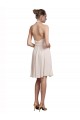 Knee Length Sleeveless Soft Chiffon Cream Pink A-Line Bridesmaid Dress Edmonton