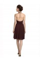 Knee Length Sleeveless Soft Chiffon Burgundy Gold A-Line Bridesmaid Dress Edmonton