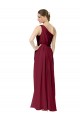 Long Sleeveless Chiffon Burgundy A-Line Bridal Party Dress / Evening Dress Edmonton