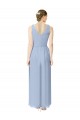 Long Sleeveless Soft Chiffon Periwinkle V-Neck A-Line Bridesmaid Dress Edmonton