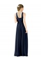 Long Sleeveless Chiffon Dark Navy Princess Bridesmaid Gowns Edmonton